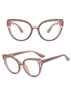 Damskie kocie okulary zerówki do komputera BLUE LIGHT na teleskopach 25128B Brudny Róż ze sklepu Stylion w kategorii Okulary zerówki damskie - zdjęcie 185964847