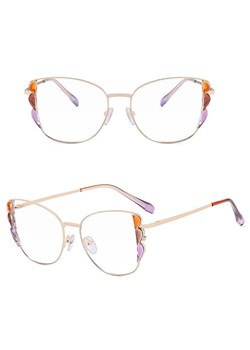 Damskie kocie okulary zerówki do komputera BLUE LIGHT z flexami 25129F ze sklepu Stylion w kategorii Okulary zerówki damskie - zdjęcie 185964866