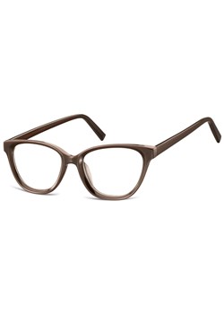 Damskie okulary optyczne zerówki kocie oczy Sunoptic CP117C brązowe ze sklepu Stylion w kategorii Okulary korekcyjne damskie - zdjęcie 185964926