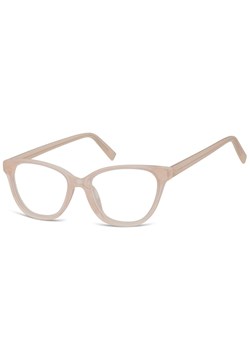 Damskie okulary optyczne zerówki kocie oczy Sunoptic CP117F mleczny beżowy ze sklepu Stylion w kategorii Oprawki do okularów damskie - zdjęcie 185964936