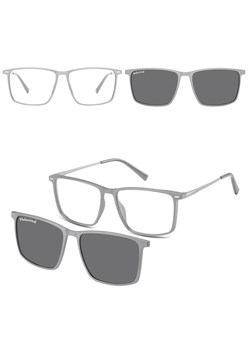 Prostokątne okulary pod korekcję z polaryzacyjną Nakładką przeciwsłoneczną na magnes CLIP-TRC-196C-1 ze sklepu Stylion w kategorii Okulary korekcyjne damskie - zdjęcie 185964978