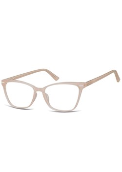 Damskie okulary optyczne zerówki kocie oczy Sunoptic CP118F mleczny beżowy ze sklepu Stylion w kategorii Oprawki do okularów damskie - zdjęcie 185964985