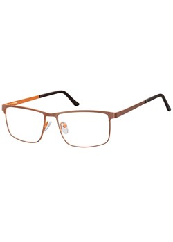 Okulary zerówki korekcyjne Nerd Prostokątne Flex 910E brązowo-pomarańczowe ze sklepu Stylion w kategorii Okulary korekcyjne męskie - zdjęcie 185964989