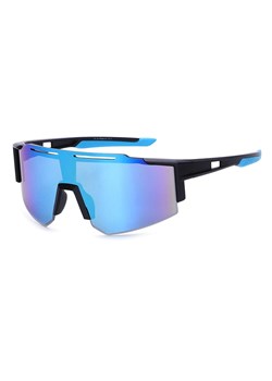 Sportowe okulary przeciwsłoneczne lustrzanki z filtrem UV400 czarne/niebieskie SVM-11 ze sklepu Stylion w kategorii Okulary przeciwsłoneczne męskie - zdjęcie 185965028