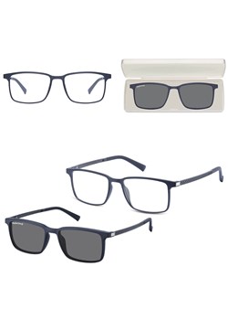 Prostokątne okulary pod korekcję z polaryzacyjną Nakładką przeciwsłoneczną na magnes CLIP-TRC-191B-1 ze sklepu Stylion w kategorii Okulary korekcyjne damskie - zdjęcie 185965178