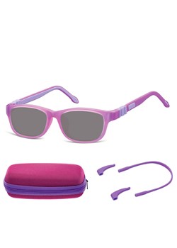 Elastyczne dziecięce okulary przeciwsłoneczne prostokątne + gumka Sunoptic SK5 fioletowe ze sklepu Stylion w kategorii Okulary przeciwsłoneczne dziecięce - zdjęcie 185965205