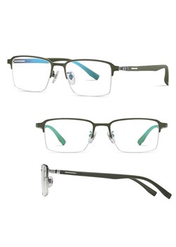 Ultralekkie tytanowe okulary zerówki z filtrem Blue Light do komputera Zielone TN825C ze sklepu Stylion w kategorii Okulary zerówki damskie - zdjęcie 185965246