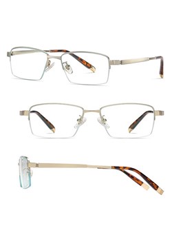 Ultralekkie tytanowe okulary zerówki z filtrem Blue Light do komputera Złote TN828B ze sklepu Stylion w kategorii Okulary zerówki damskie - zdjęcie 185965255