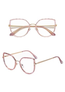 Damskie kocie okulary zerówki do komputera BLUE LIGHT z flexami 25137D pink/gold - id: 641 - marki Stylion - 185965289 Damskie kocie okulary zerówki do komputera BLUE LIGHT z flexami 25137D pink/gold ze sklepu Stylion w kategorii Okulary przeciwsłoneczne męskie - zdjęcie 185965289