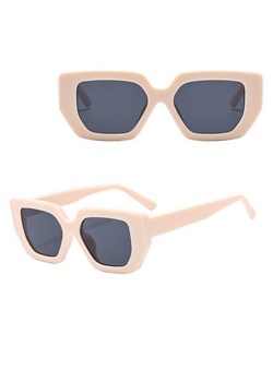 Okulary przeciwsłoneczne z filtrem UV400 STL23C kremowe + akcesoria ze sklepu Stylion w kategorii Okulary przeciwsłoneczne damskie - zdjęcie 185965295