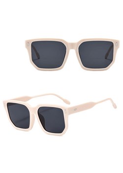 Okulary przeciwsłoneczne z filtrem UV400 STL43B kremowe + akcesoria ze sklepu Stylion w kategorii Okulary przeciwsłoneczne damskie - zdjęcie 185965329