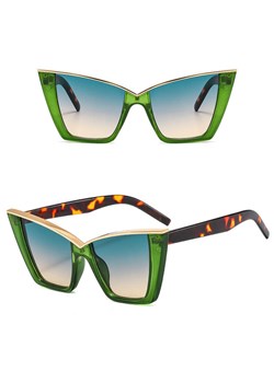 Okulary przeciwsłoneczne Kocie z filtrem UV400 STL31D zielono-panterkowe + akcesoria ze sklepu Stylion w kategorii Okulary przeciwsłoneczne damskie - zdjęcie 185965359