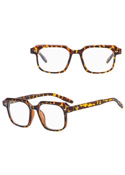 Okulary Nerdy zerówki do komputera z filtrem BLUE LIGHT STL22E panterkowe + akcesoria ze sklepu Stylion w kategorii Okulary zerówki damskie - zdjęcie 185965385