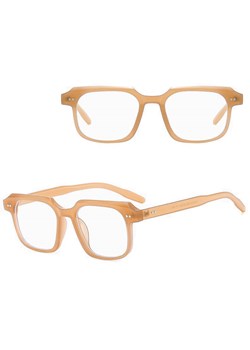Okulary Nerdy zerówki do komputera z filtrem BLUE LIGHT STL22F beżowe + akcesoria ze sklepu Stylion w kategorii Oprawki do okularów damskie - zdjęcie 185965389