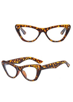 Okulary Kocie zerówki do komputera z filtrem BLUE LIGHT STL35E panterka + akcesoria ze sklepu Stylion w kategorii Okulary zerówki damskie - zdjęcie 185965407