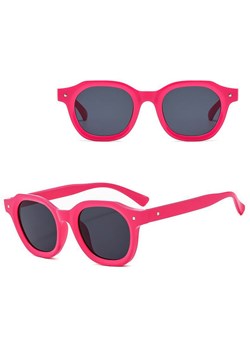 Okulary Owalne przeciwsłoneczne z filtrem UV400 STL45A różowe + akcesoria ze sklepu Stylion w kategorii Okulary przeciwsłoneczne damskie - zdjęcie 185965408