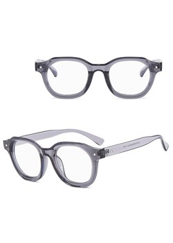 Okulary Owalne zerówki do komputera z filtrem BLUE LIGHT STL45F szare transparentne + akcesoria ze sklepu Stylion w kategorii Okulary zerówki damskie - zdjęcie 185965416