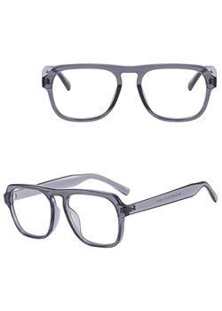 Okulary zerówki do komputera z filtrem BLUE LIGHT pilotki STL38D szare transparentne + akcesoria ze sklepu Stylion w kategorii Okulary zerówki damskie - zdjęcie 185965435
