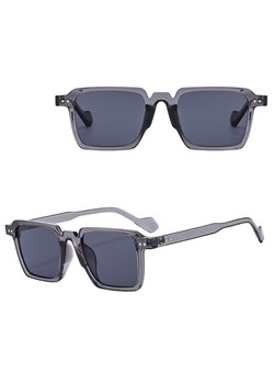 Okulary przeciwsłoneczne z filtrem UV400 STL37A szare transparentne + akcesoria ze sklepu Stylion w kategorii Okulary przeciwsłoneczne męskie - zdjęcie 185965439