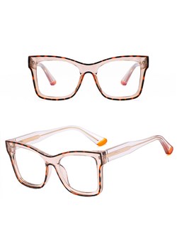 Damskie kwadratowe okulary zerówki do komputera BLUE LIGHT z flexami 25157E Transparentny Brązowy/Panterka - id: 8752 - marki Stylion - 185965508 Damskie kwadratowe okulary zerówki do komputera BLUE LIGHT z flexami 25157E Transparentny Brązowy/Panterka ze sklepu Stylion w kategorii Okulary zerówki damskie - zdjęcie 185965508