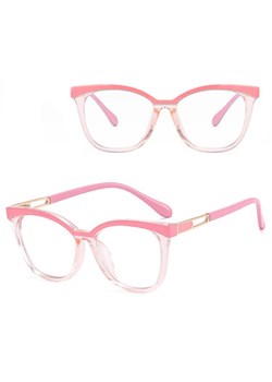 Damskie kocie oczy okulary zerówki do komputera BLUE LIGHT 25144F Różowy ze sklepu Stylion w kategorii Okulary zerówki damskie - zdjęcie 185965516