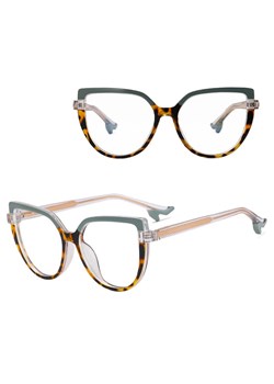 Damskie Okulary NA OBCASIE zerówki do komputera kocie BLUE LIGHT 25159C Miętowo/Panterkowe ze sklepu Stylion w kategorii Okulary zerówki damskie - zdjęcie 185965535