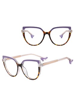 Damskie Okulary NA OBCASIE zerówki do komputera kocie BLUE LIGHT 25159D Fioletowe/Panterkowe ze sklepu Stylion w kategorii Okulary zerówki damskie - zdjęcie 185965536