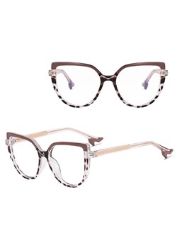 Damskie Okulary NA OBCASIE zerówki do komputera kocie BLUE LIGHT 25159E Brązowe/Panterkowe ze sklepu Stylion w kategorii Okulary zerówki damskie - zdjęcie 185965537