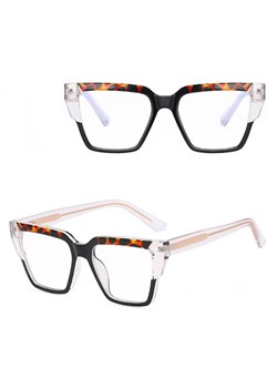 Okulary damskie kocie zerówki do komputera BLUE LIGHT 25143 Czarny/Panterka ze sklepu Stylion w kategorii Okulary zerówki damskie - zdjęcie 185965585