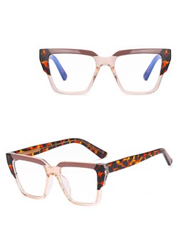 Okulary damskie kocie zerówki do komputera BLUE LIGHT 25143A Brudny róż/Panterka/Brąz ze sklepu Stylion w kategorii Okulary zerówki damskie - zdjęcie 185965586