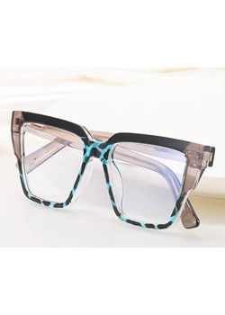 Okulary damskie kocie zerówki do komputera BLUE LIGHT 25143C Czarny/Niebieski/Szary ze sklepu Stylion w kategorii Okulary zerówki damskie - zdjęcie 185965587