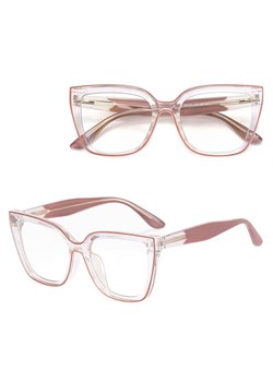 Damskie okulary kocie oczy zerówki do komputera BLUE LIGHT 25150C transparentny/beżowy ze sklepu Stylion w kategorii Oprawki do okularów damskie - zdjęcie 185965595