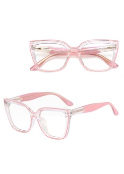 Damskie okulary kocie oczy zerówki do komputera BLUE LIGHT 25150E transparentny/różowy - id: 8859 - marki Stylion - 185965597 Damskie okulary kocie oczy zerówki do komputera BLUE LIGHT 25150E transparentny/różowy ze sklepu Stylion w kategorii Okulary zerówki damskie - zdjęcie 185965597