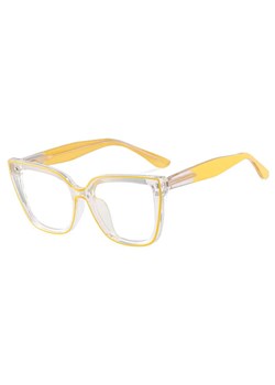 Damskie okulary kocie oczy zerówki do komputera BLUE LIGHT 25150G transparentny/żółty ze sklepu Stylion w kategorii Okulary zerówki damskie - zdjęcie 185965599