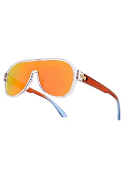 Okulary przeciwsłoneczne Pilotki lustrzane z filtrem UV400 SVM-19D bezbarwne/pomarańczowe ze sklepu Stylion w kategorii Okulary przeciwsłoneczne męskie - zdjęcie 185965625