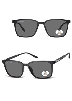 Czarne prostokątne okulary przeciwsłoneczne z polaryzacją z flexami MP186 - id: 9002 - marki Montana - 185965707 Czarne prostokątne okulary przeciwsłoneczne z polaryzacją z flexami MP186 ze sklepu Stylion w kategorii Okulary przeciwsłoneczne męskie - zdjęcie 185965707