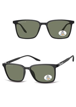 Czarne prostokątne okulary przeciwsłoneczne z polaryzacją z flexami MP186B - id: 9005 - marki Montana - 185965709 Czarne prostokątne okulary przeciwsłoneczne z polaryzacją z flexami MP186B ze sklepu Stylion w kategorii Okulary przeciwsłoneczne męskie - zdjęcie 185965709
