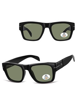 Czarne prostokątne okulary przeciwsłoneczne z polaryzacją MP189A ze sklepu Stylion w kategorii Okulary przeciwsłoneczne męskie - zdjęcie 185965725