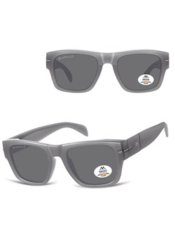 Szare prostokątne okulary przeciwsłoneczne z polaryzacją MP189C ze sklepu Stylion w kategorii Okulary przeciwsłoneczne męskie - zdjęcie 185965727