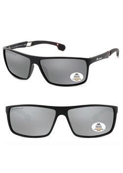 Męskie okulary przeciwsłoneczne z filtrem UV400 i polaryzacją SP319D czarny/srebrny ze sklepu Stylion w kategorii Okulary przeciwsłoneczne męskie - zdjęcie 185965747