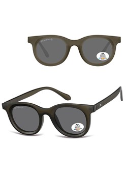 Szare owalne okulary przeciwsłoneczne z polaryzacją MP61E ze sklepu Stylion w kategorii Okulary przeciwsłoneczne damskie - zdjęcie 185965767