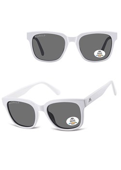 Białe prostokątne okulary przeciwsłoneczne z polaryzacją MP54F ze sklepu Stylion w kategorii Okulary przeciwsłoneczne damskie - zdjęcie 185965805