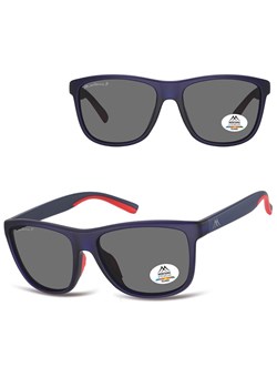 Prostokątne okulary męskie przeciwsłoneczne z polaryzacją MP199C granatowe ze sklepu Stylion w kategorii Okulary przeciwsłoneczne męskie - zdjęcie 185965815