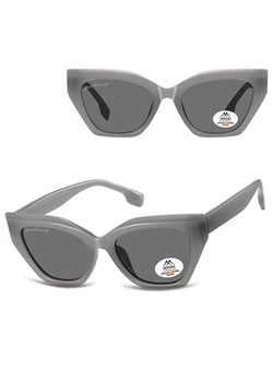 Damskie okulary przeciwsłoneczne kocie z polaryzacją MP55E szare ze sklepu Stylion w kategorii Okulary przeciwsłoneczne damskie - zdjęcie 185965825