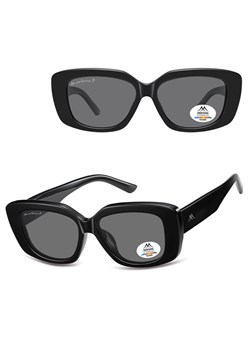 Duże damskie okulary przeciwsłoneczne kocie z polaryzacją MP56 czarne ze sklepu Stylion w kategorii Okulary przeciwsłoneczne damskie - zdjęcie 185965877