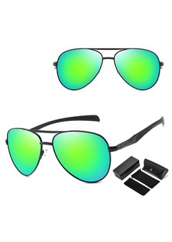 Męskie Przeciwsłoneczne okulary pilotki z polaryzacją STL53A zielone/czarne ze sklepu Stylion w kategorii Okulary przeciwsłoneczne męskie - zdjęcie 185965888