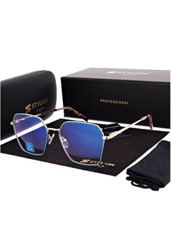 Damskie okulary PREMIUM +1.50 do czytania i komputera Blue Light+Antyrefleks STL285 złoty/zielony ze sklepu Stylion w kategorii Okulary korekcyjne damskie - zdjęcie 185965918