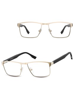 Męskie oprawki korekcyjne okulary zerówki 876E złote ze sklepu Stylion w kategorii Oprawki do okularów męskich - zdjęcie 185966047
