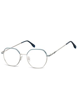 Damskie Oprawki korekcyjne sześciokątne okulary zerówki 905D srebrny/granatowy ze sklepu Stylion w kategorii Oprawki do okularów damskie - zdjęcie 185966068