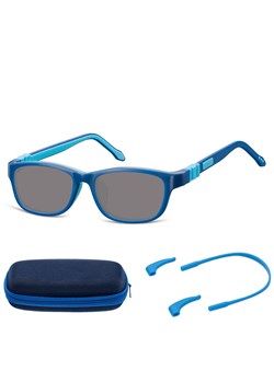 Elastyczne dziecięce okulary przeciwsłoneczne prostokątne + gumka Sunoptic SK6A granatowe ze sklepu Stylion w kategorii Okulary przeciwsłoneczne dziecięce - zdjęcie 185966075